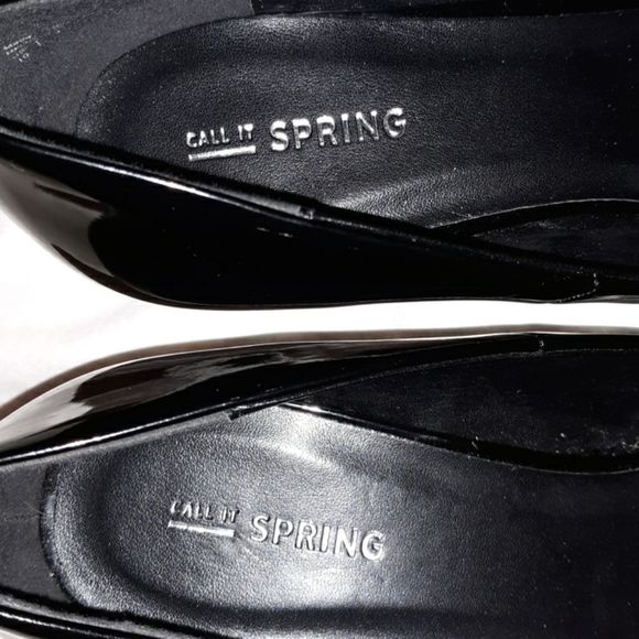 NWOT Call it Spring Black Patent Pleather Pumps 10 - Picture 6 of 12